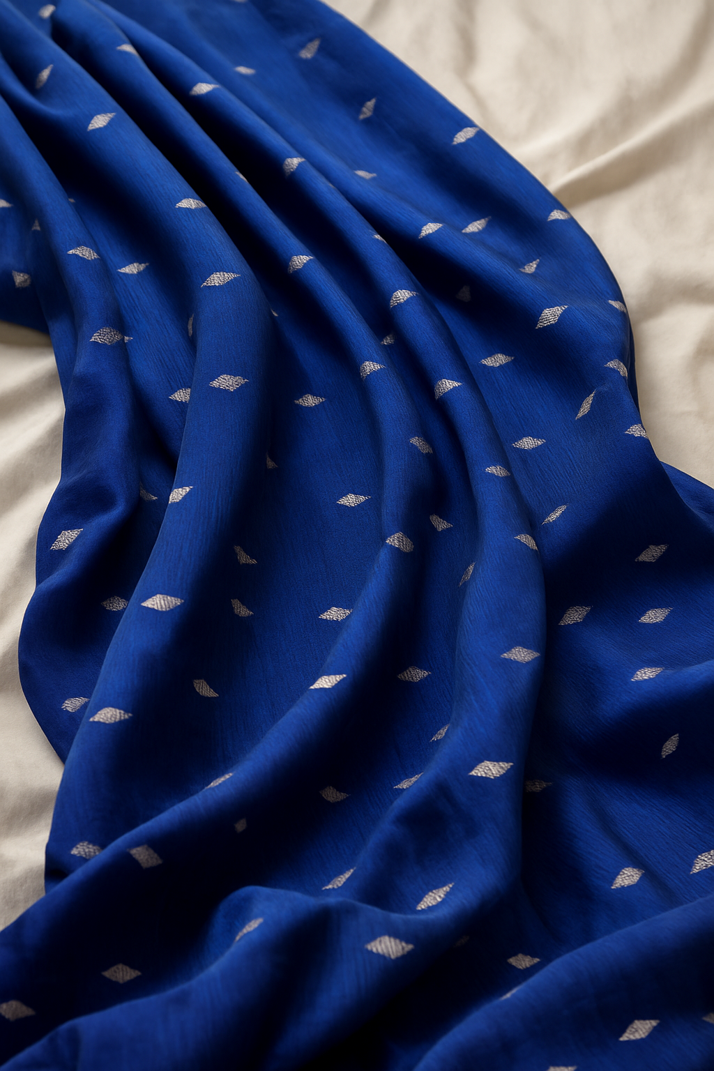 Royal Blue Handwoven Ikat silk Fabric – 2.5 Meters