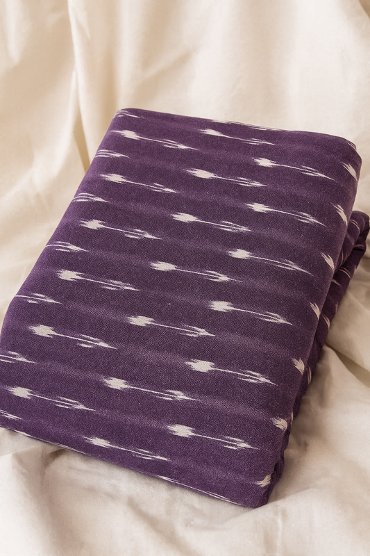 Handwoven Purple Ikat Cotton Fabric – 2.5 Meters