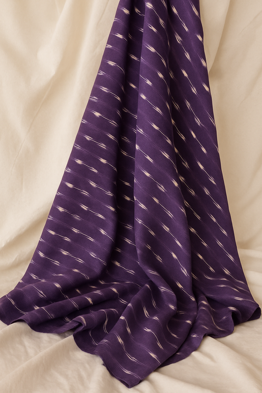 Handwoven Purple Ikat Cotton Fabric – 2.5 Meters
