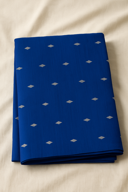 Royal Blue Handwoven Ikat silk Fabric – 2.5 Meters